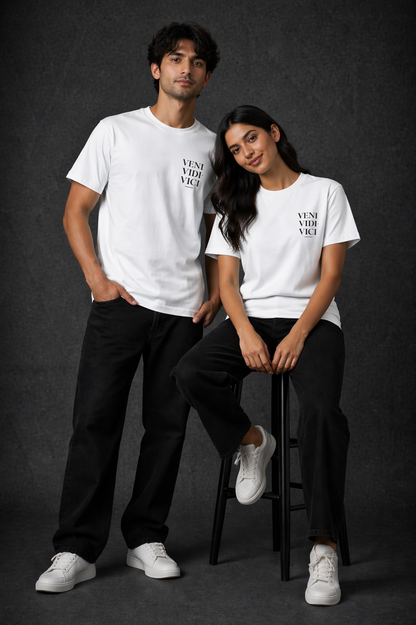 Veni Vidi Vici Round Neck Graphic Tee | The Fifth Thread
