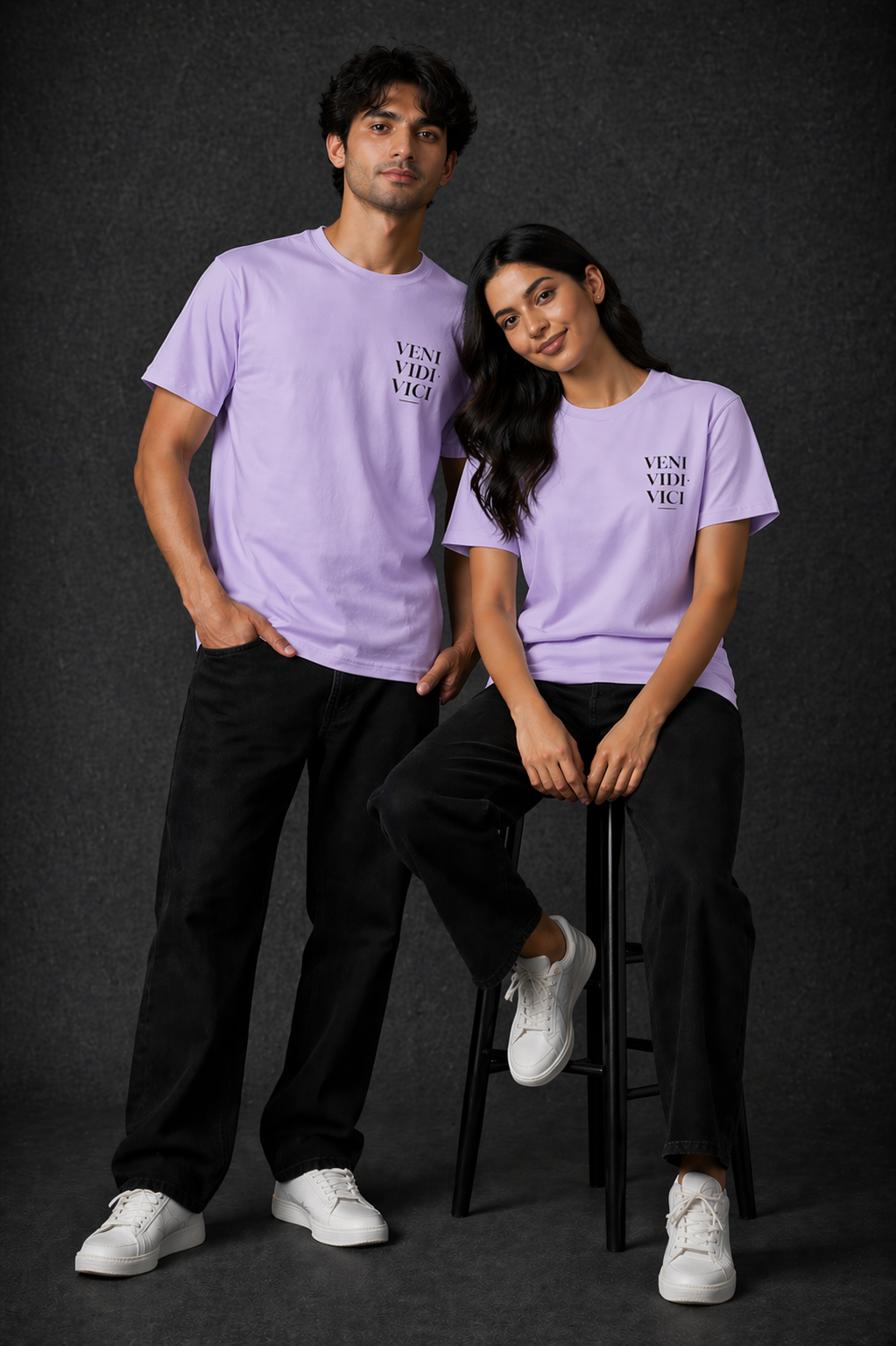 Veni Vidi Vici Round Neck Graphic Tee | The Fifth Thread