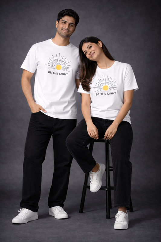Be The Light Round Neck Graphic Tee | The Fifth Thread