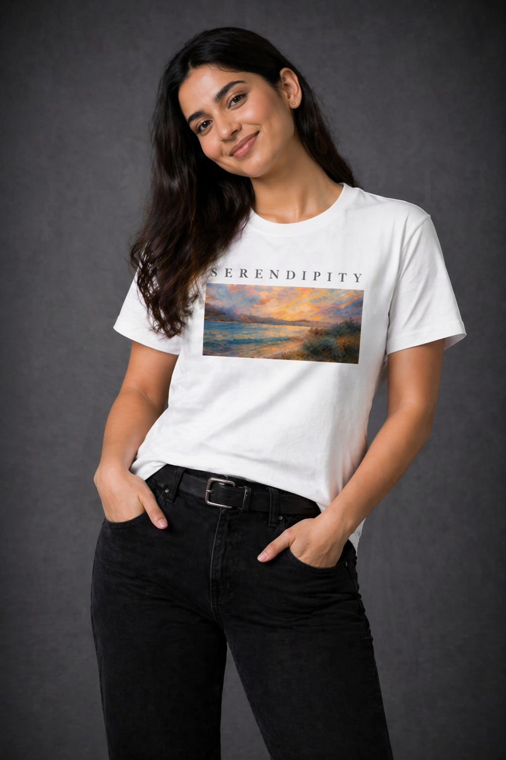 Serendipity Round Neck Graphic Tee | The Fifth Thread