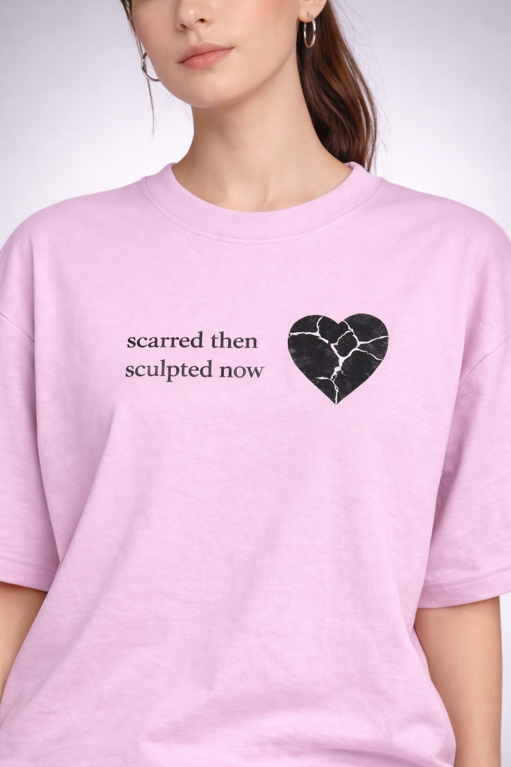 Sculpted Heart Oversized Graphic Tee | The Fifth Thread