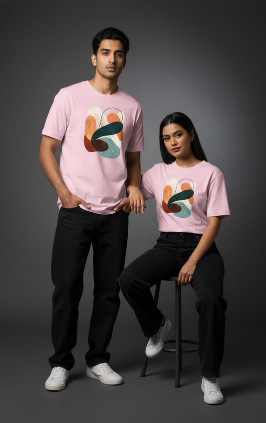 Brushwave Round Neck Graphic Tee | The Fifth Thread