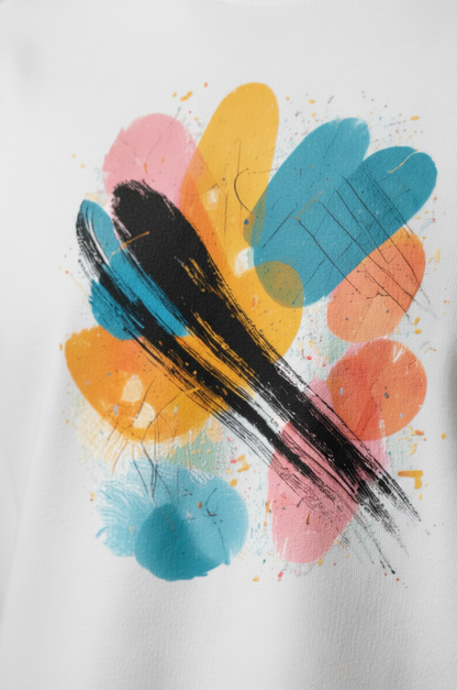 Abstract Pulse Round Neck Graphic Tee | The Fifth Thread
