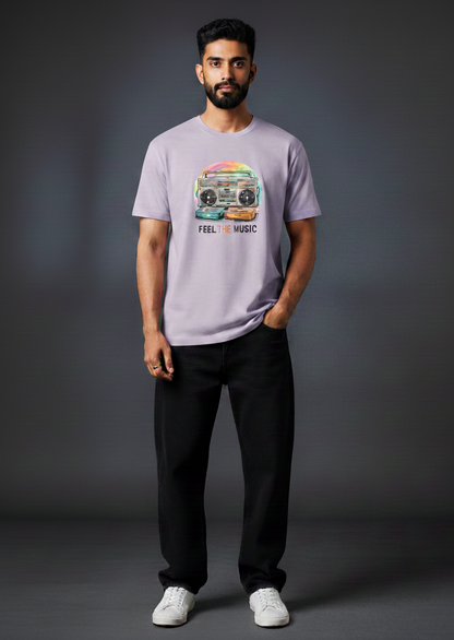 Feel The Music Round Neck Graphic Tee | The Fifth Thread