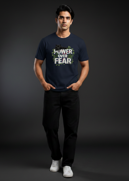 Power Over Fear Round Neck Graphic Tee | The Fifth Thread