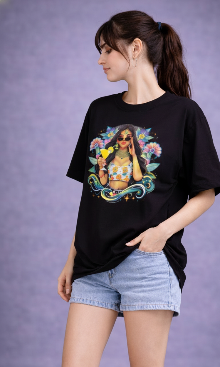 Sundown Maharani Oversized Graphic Tee | The Fifth Thread