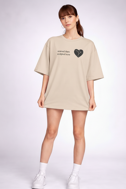 Sculpted Heart Oversized Graphic Tee | The Fifth Thread